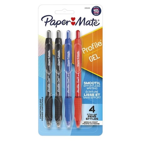 Sanford Paper Mate Profile Gel Assorted Retractable Gel Pen, 4PK 9052642